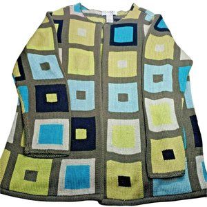 Alfani sweater cardigan 100% silk top closure size XL